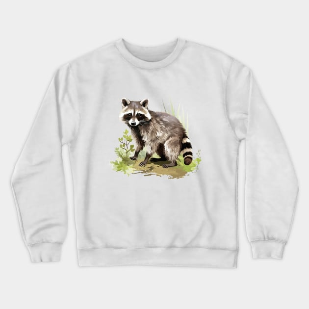 Cute Raccoon Lovers Crewneck Sweatshirt by zooleisurelife